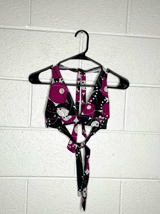 Other - < Y2K Purple/Black Circle Pattern Bikini Swim Top >